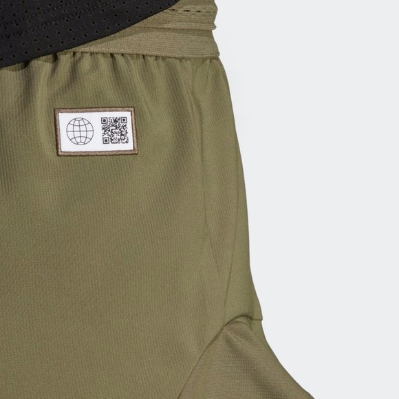 Adidas Army Green MADE TO BE REMADE RUNNING SHORTS - Picture 5 of 7